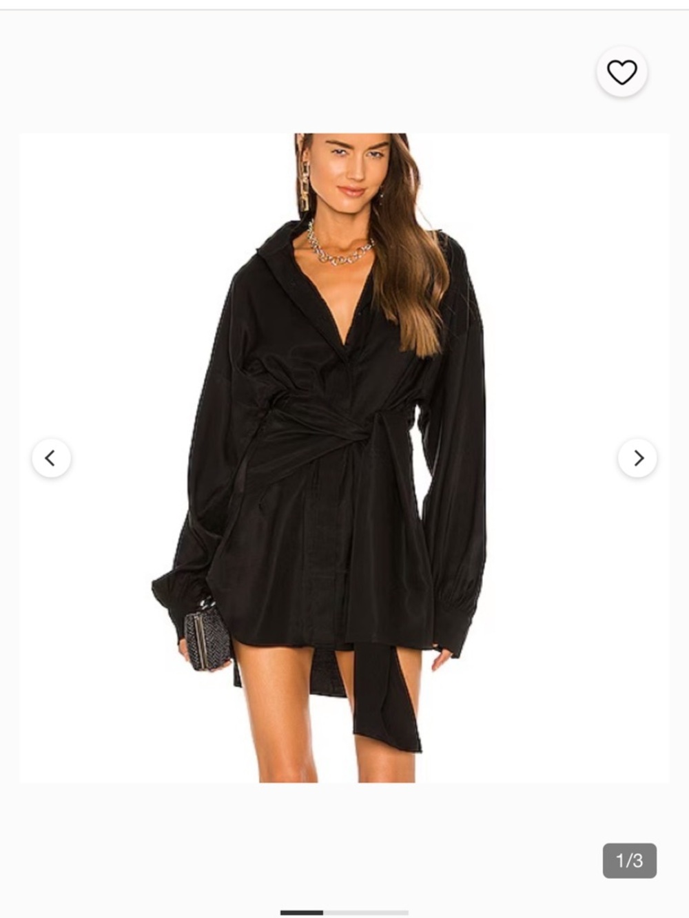NONchalant Black Long Sleeve Wrap Shirt Dress